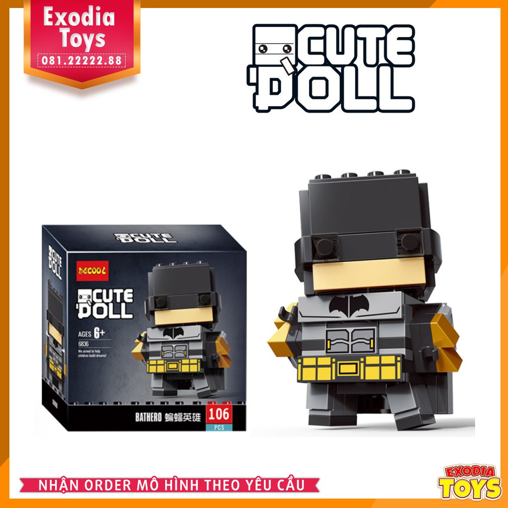 Xếp hình BrickHeadz siêu anh hùng Justice League - Liên Minh Công Lý | DECOOL BrickHeadz Superheroes