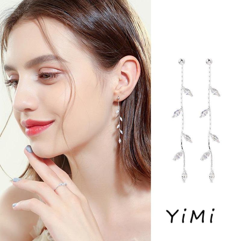 Bông Tai Mạ Bạc 925 Kiểu Dây Liễu Đơn Giản Cho Nữ