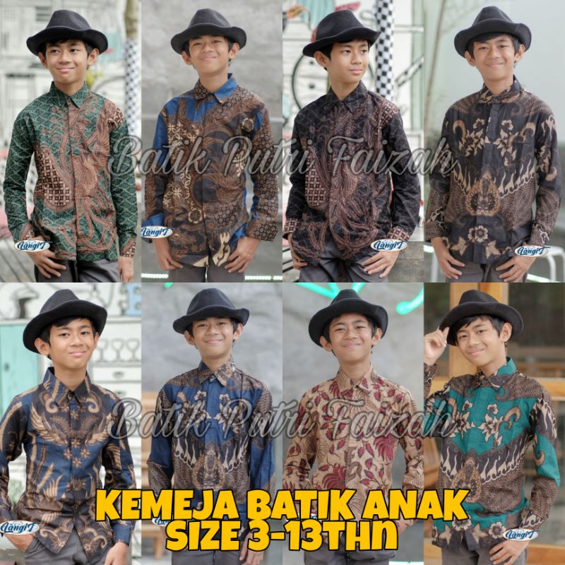 Áo Sơ Mi BATIK Dài Tay Cho Bé Trai 2-12 Tuổi
