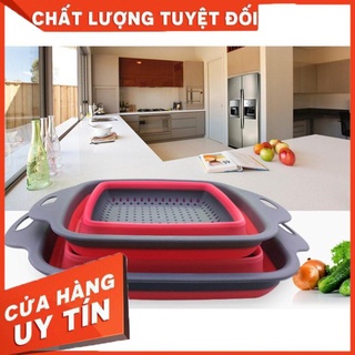[HOT+FREE SHIP]  Bộ 2 Rổ Xếp Gọn Vuông Cao Cấp