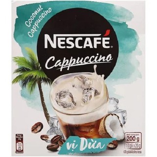 Hộp mẫu thử nescafé cappuccino range vị : dừa và caramel 20g/gói gimmick