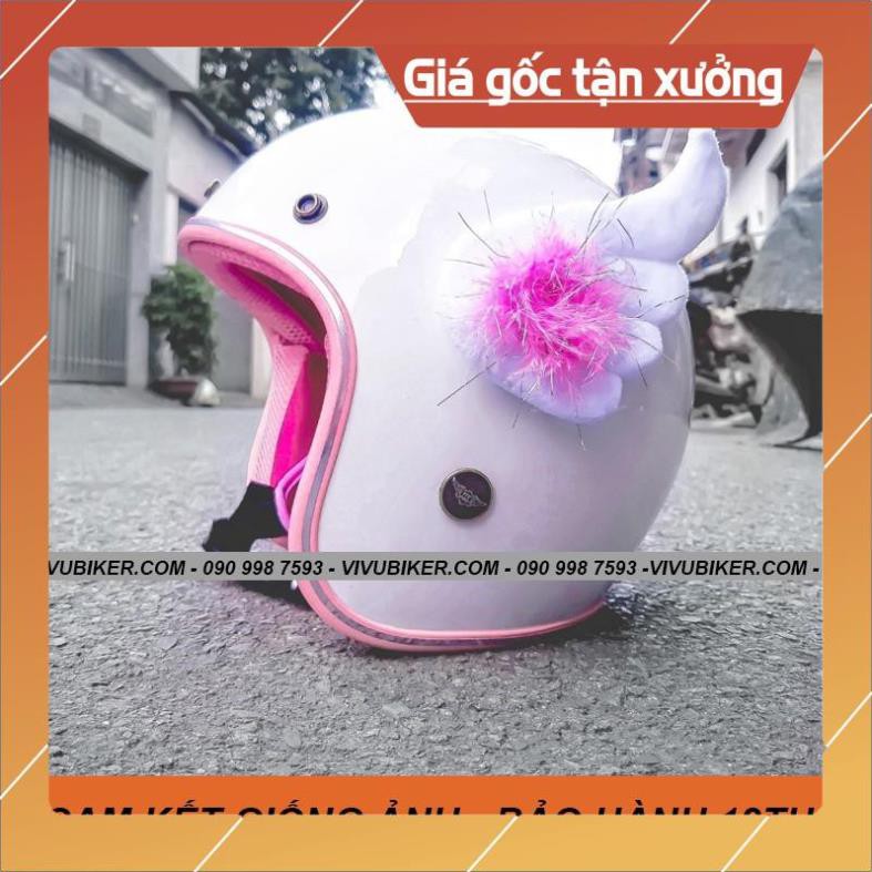 [Giống ảnh] Cánh thiên thần Cupid màu đỏ gắn mũ bảo hiểm 3/4 siêu dễ thương - Cánh Fung Fing Thái Lan