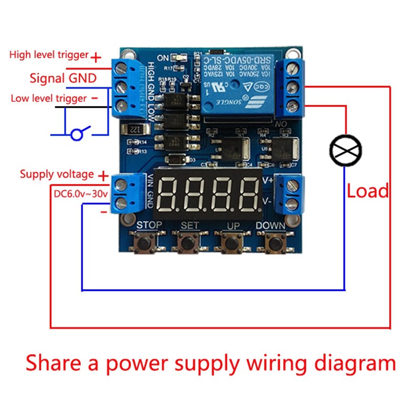 1 Mô Đun Rơ Le Thời Gian DC 6-30V 1 Kênh 5V 999 Phút Cho Arduino