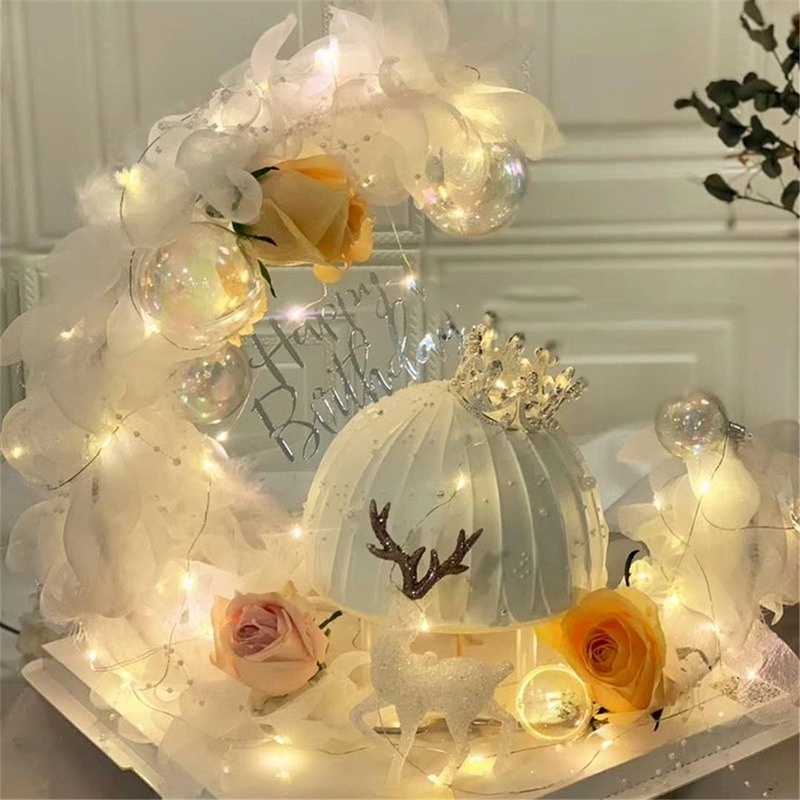 1 Phụ Kiện Trang Trí Bánh Kem Hình Vương Miện Đính Ngọc Trai