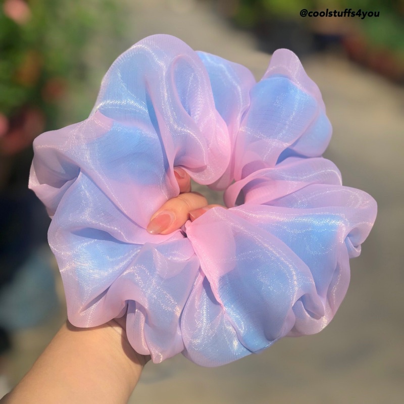 Đồ buộc tóc scrunchies voan phồng 2 lớp tone màu ngọt ngào✨