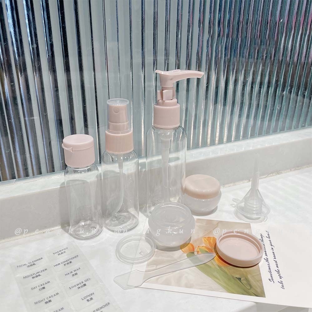 Bộ Chai Nhựa Rỗng Trong Suốt Dạng Xịt Đựng Mỹ Phẩm/Kem Dưỡng Da