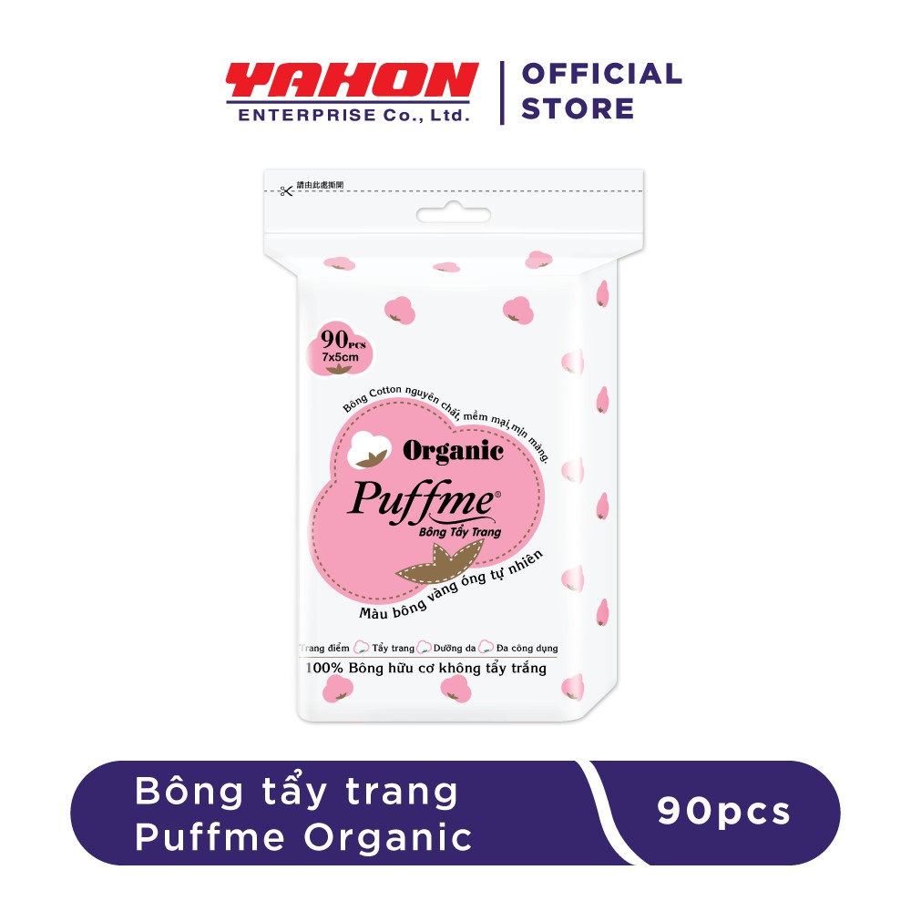 BÔNG TẨY TRANG PUFFME ORGANIC CAO CẤP CHO DA NHẠY CẢM 90 MIẾNG