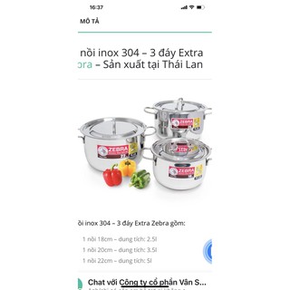 Bộ nồi Zebra Extra Infynity 3 inox 304