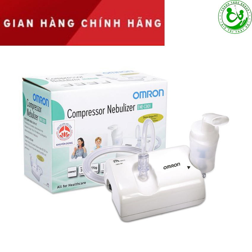 [Bảo Hành+ Tặng Mask Thở] Máy Xông Khí Dung, Mũi Họng Omron NE-C801 Ít Tạo Tiếng Ồn