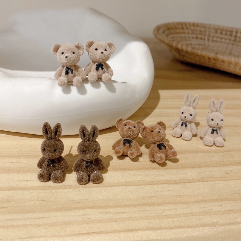 Đôi bông tai hình gấu/thỏ dễ thương cho nữ