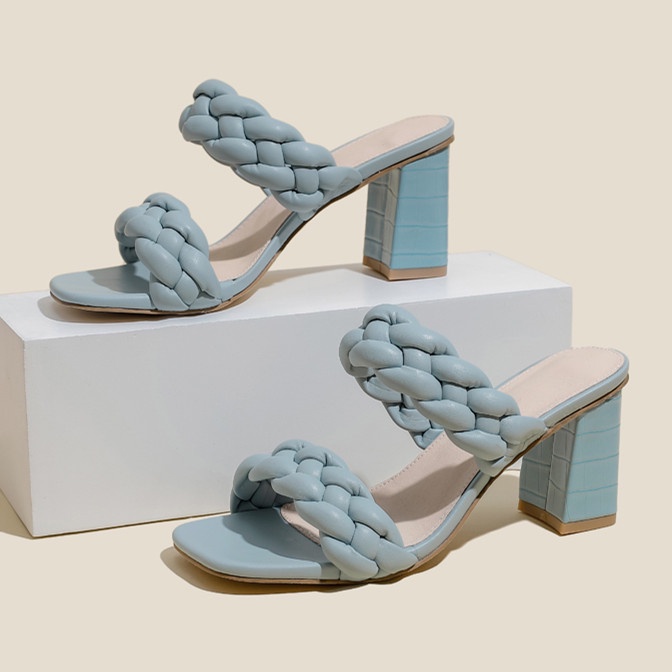 Giày Cao Gót 2.96 Inch Bằng Da Mềm Họa Tiết Kẻ Sọc Size 35-42 Thời Trang