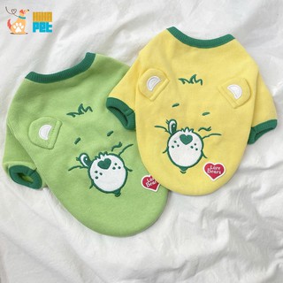 Áo Thun Mùa Hè Dễ Thương Chó Mèo Quần Áo Thú Cưng Cao Cấp Vàng Xanh Hình Mèo 2021 Hihapet.