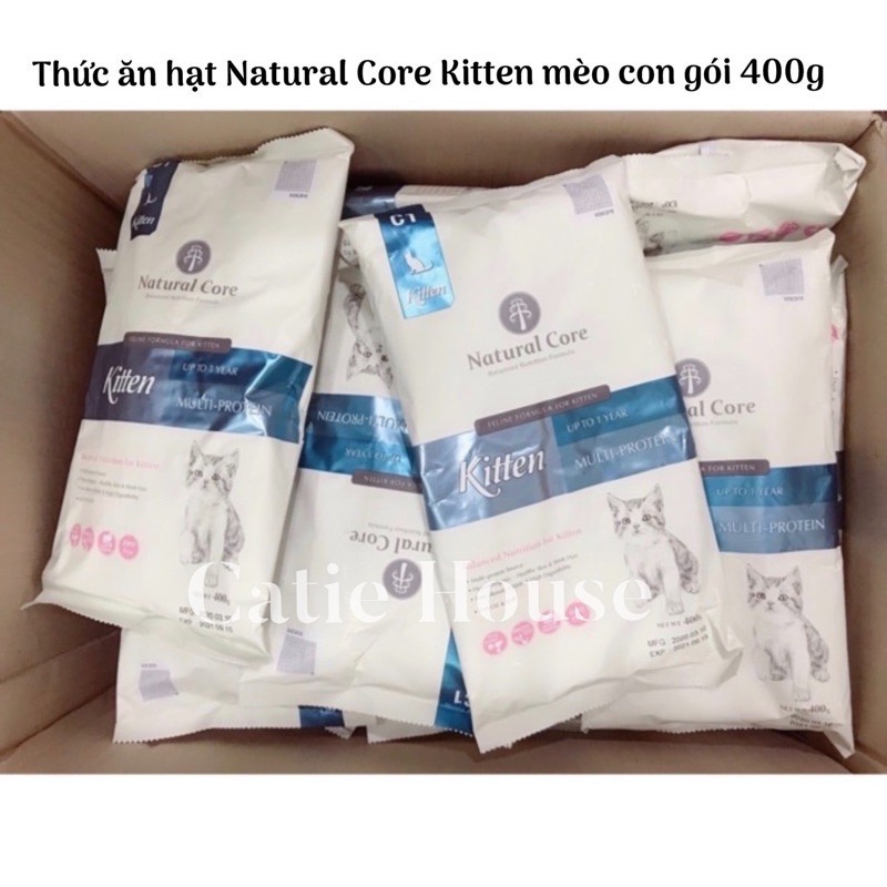 [Giao ngay Nowship/Grab] Thức ăn hạt NATURAL CORE KITTEN cho mèo con 400gr