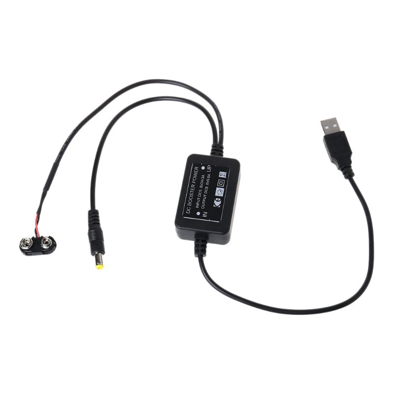 Dây cáp cấp nguồn pin 9V USB 5V thành 9V đa năng cho micro