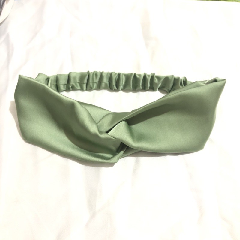 Băng đô màu trơn vải bóng