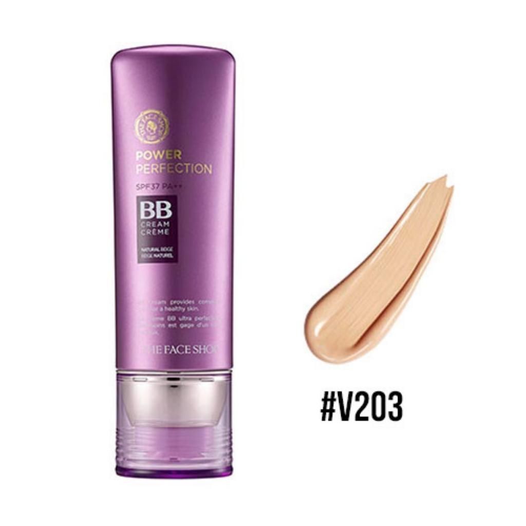 Kem nền đa năng The Face Shop BB Cream Face it Power Perfection BB tím TFS 20-40g mầu 201 và 203