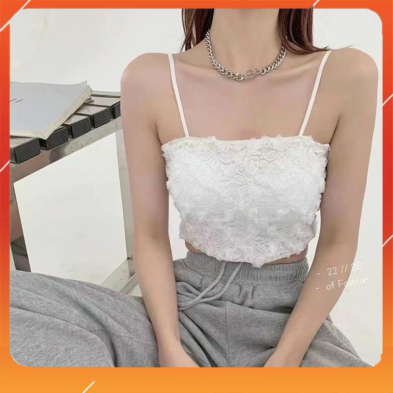 Áo bra ren hoa hồng 2 dây có mút đệm kiểu dáng hiện đại trẻ trung