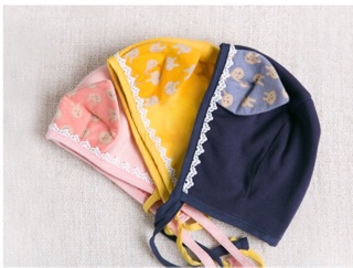 Nón vải cotton 2 tai cột dây