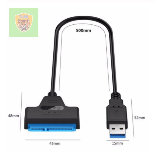 Dây Cáp Chuyển Đổi Kết Nối Ổ Cứng HDD Từ USB 3.0 Sang Sata 22 Pin 2.5 inch .