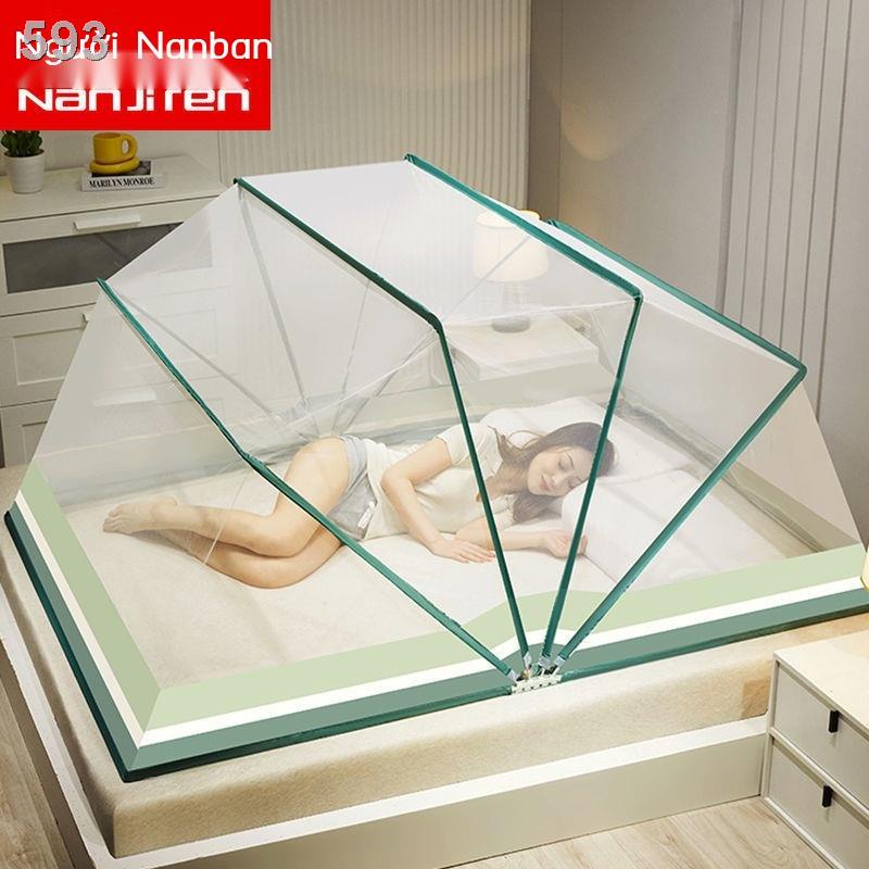 ♚Lưới Chống Muỗi Gấp Màu Đỏ Trang chủ Lắp đặt miễn phí 1,8m Phòng ngủ Giường Đôi Đơn 1,8m Dày Dày Kí túc xá