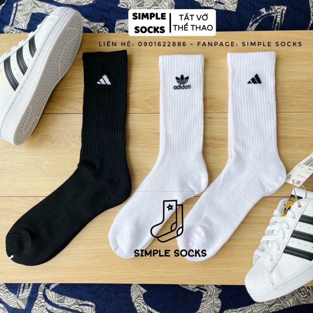 Vớ Adidas FREESHIP Tất Nam Nữ Unisex Chính Hãng - Vớ Cổ Cao Adidas Dày Dặn Chống Hôi Chân