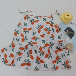 Áo hai dây hoạ tiết trái cam nhiệt đới