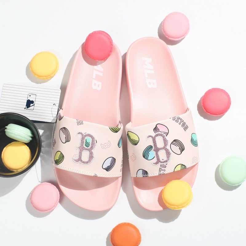 Dép MLB MACARON B Màu Hồng Quai Ngang Bền Đẹp