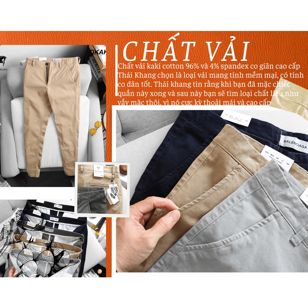 Quần dài kaki nam cao cấp THÁI KHANG vải cotton co giãn dày mềm QKAKI22