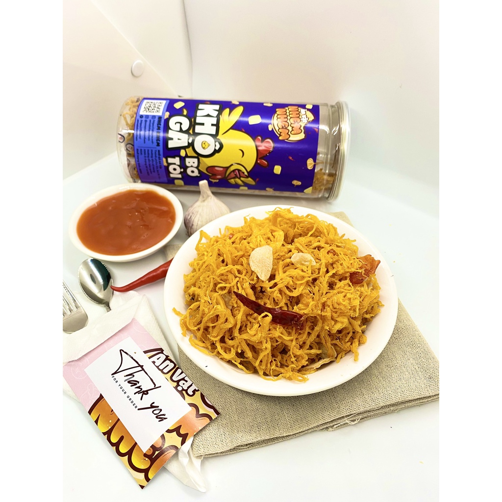 Khô gà bơ tỏi Nhem Nhem 300g Đồ ăn vặt Hà Nội vừa rẻ vừa ngon | BigBuy360 - bigbuy360.vn
