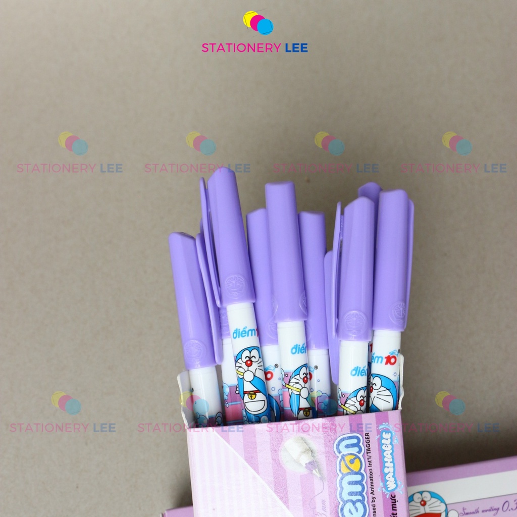 HỘP 10 BÚT DẠ KIM TÍM SẠCH FL-08/ FL-04/ FL-04 Bee bee - Bút dạ kim mực tím