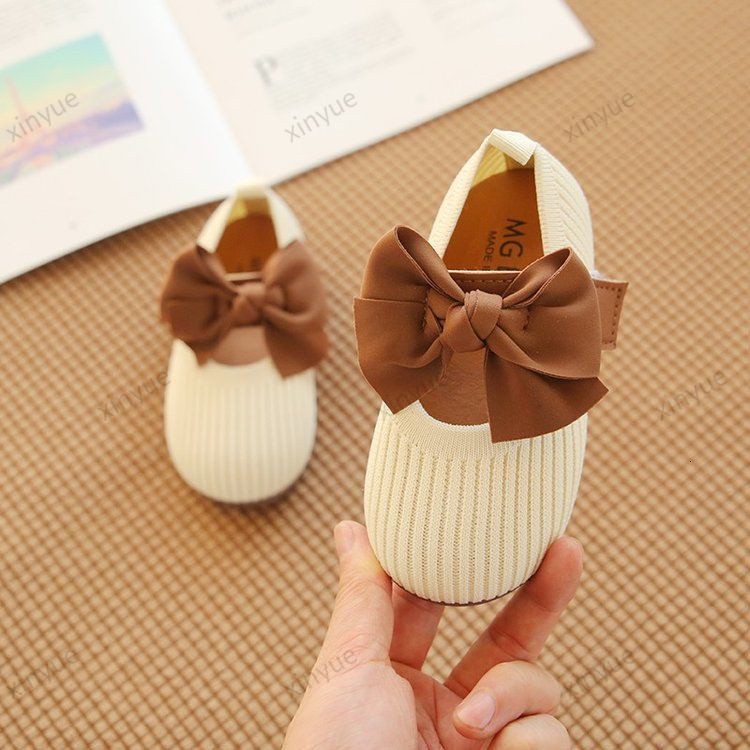 Fashion Girls' Cute Bow Breathable Fabric Slip-on Flat Shoes (2-6 Years Old) Soft Sole Light Weight Kids Shoes/Con gái của giày dép