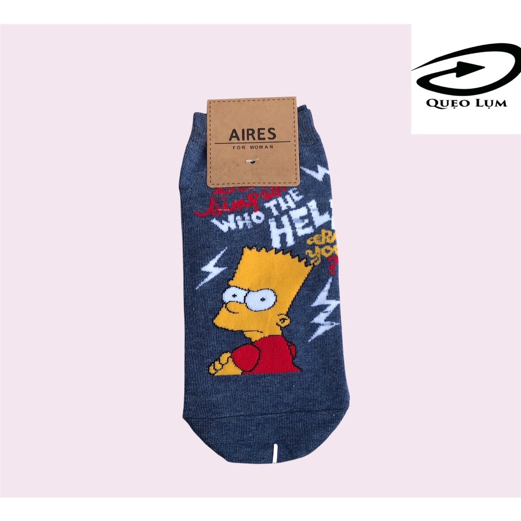 Tất  nam nữ The Simpsons 2 nhiều màu cổ thấp V27