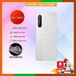 Miếng dán decal carbon mặt sau Sony Xpreia 1 Mark 2 chống trầy mặt lưng, chống bám vân tay