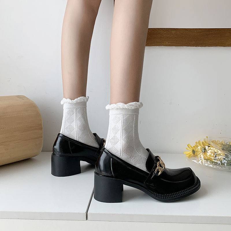 Giày Cao Gót Đế Dày Phong Cách Retro