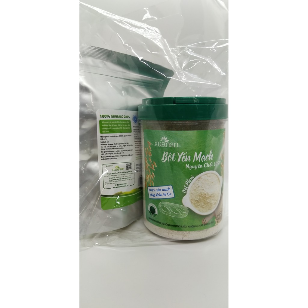 Bột Yến Mạch Nguyên Chất Xuân An - Ăn dặm - Ăn kiêng - 500g (Kèm quà tặng Gói yến mạch -150 gam)