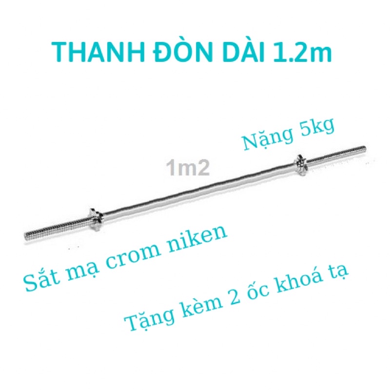 Thanh Đòn Dài 1m2 Phi 27 Sắt Mạ Inox