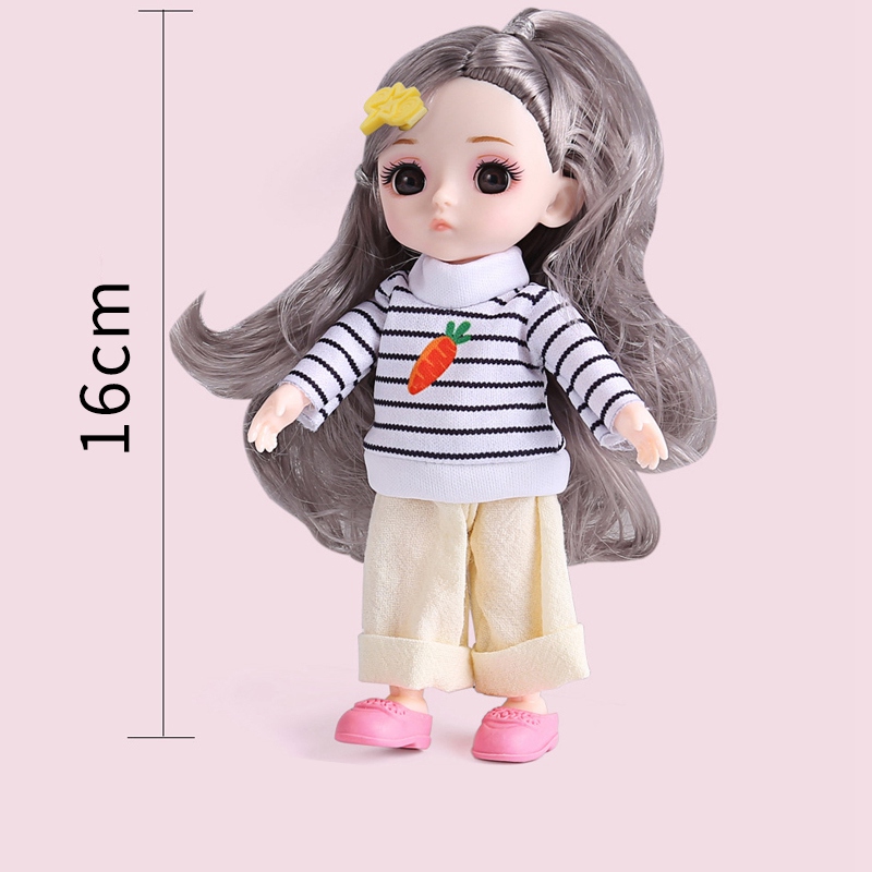 Bộ Đồ Chơi Búp Bê Barbie Mini 16cm 12 Khớp Nối Dành Cho Bé Gái