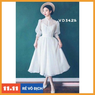 [Hàng có sẵn] Đầm dự tiệc trắng phồng lưới xốp, Đầm váy dạ hội thiết kế cao cấp [KÈM ẢNH THẬT] '