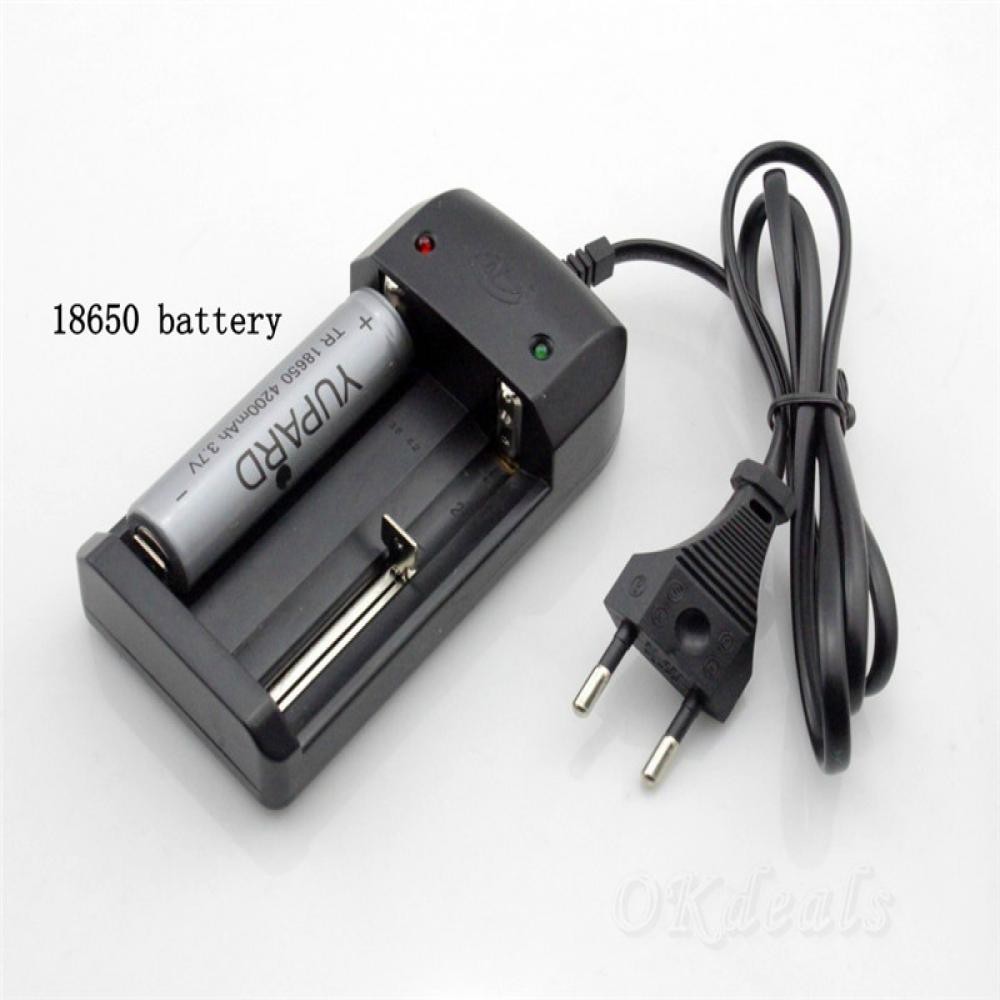 Củ sạc tự động ngắt sạc màu đen tiện dụng Li-ion 26650 18650 16340 14500 Eu