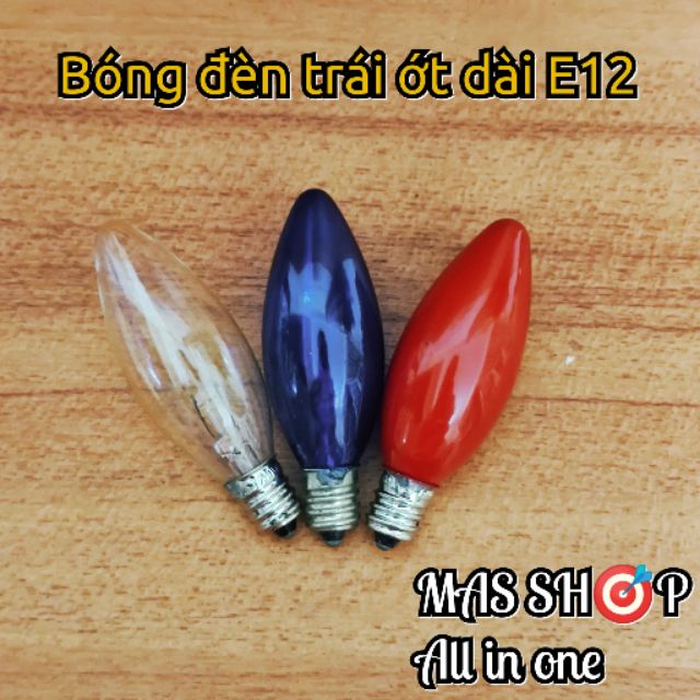 Bóng đèn sợi đốt trái ớt dài đuôi E12