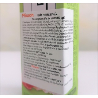 [Tuýp DAESANG 35g] MÙ TẠT XANH [Korea] MIWON Wasabi Paste