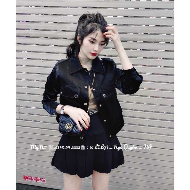 Áo da nhung túi hộp