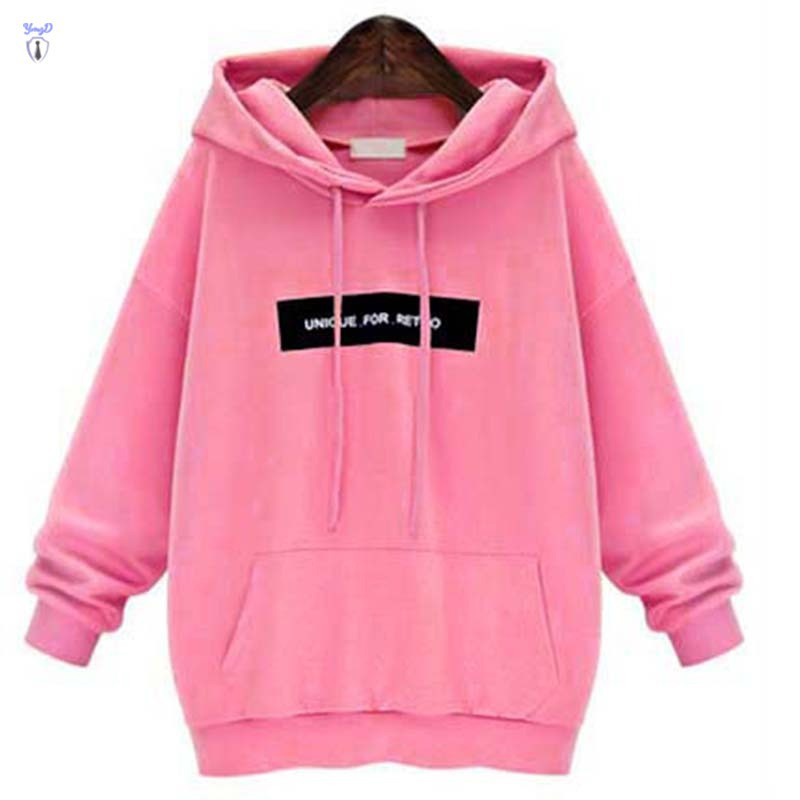 YI Fashion New Autumn Winter Women Casual Solid Hoodies Hooded Sweatshirts Pockets Pullovers Tops @VN