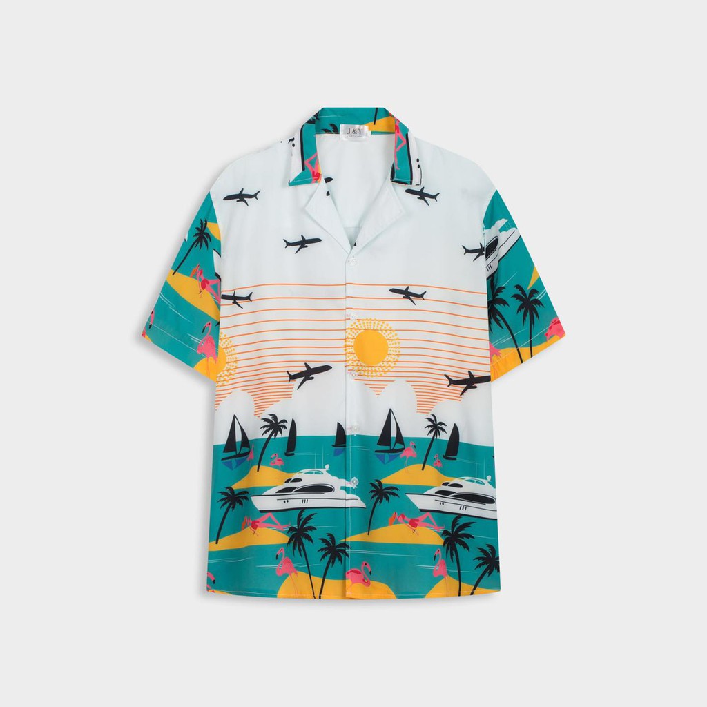 sơ mi nam họa tiết, cộc tay,  kiểu dáng hàn quốc ,vải lụa , mềm mịn,thoáng mát, không nhăn, không xù.đi biển | BigBuy360 - bigbuy360.vn