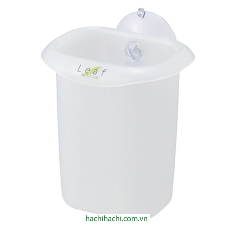 Ly nhựa đựng đồ nhật bản Inomata Leaf kèm móc hít, màu trắng 8.1 x 6.8 x 10.3cm- Hachi Hachi Japan Shop