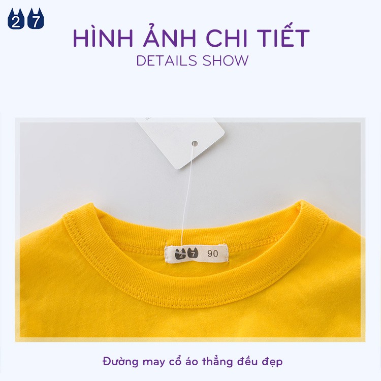 Áo bé trai cộc tay EROKIDS áo thun cho bé in hình vui nhộn chất cotton hàng xuất Âu Mỹ