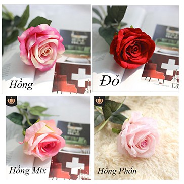 Hoa Hồng nhung bông lẻ Hoa lụa cao cấp (51cm)