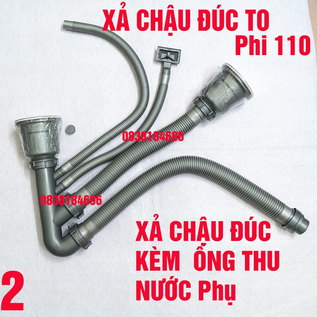 Bộ xả chậu rửa chén - Loại Ống Xả nước lớndành cho chậu đúc 82x45