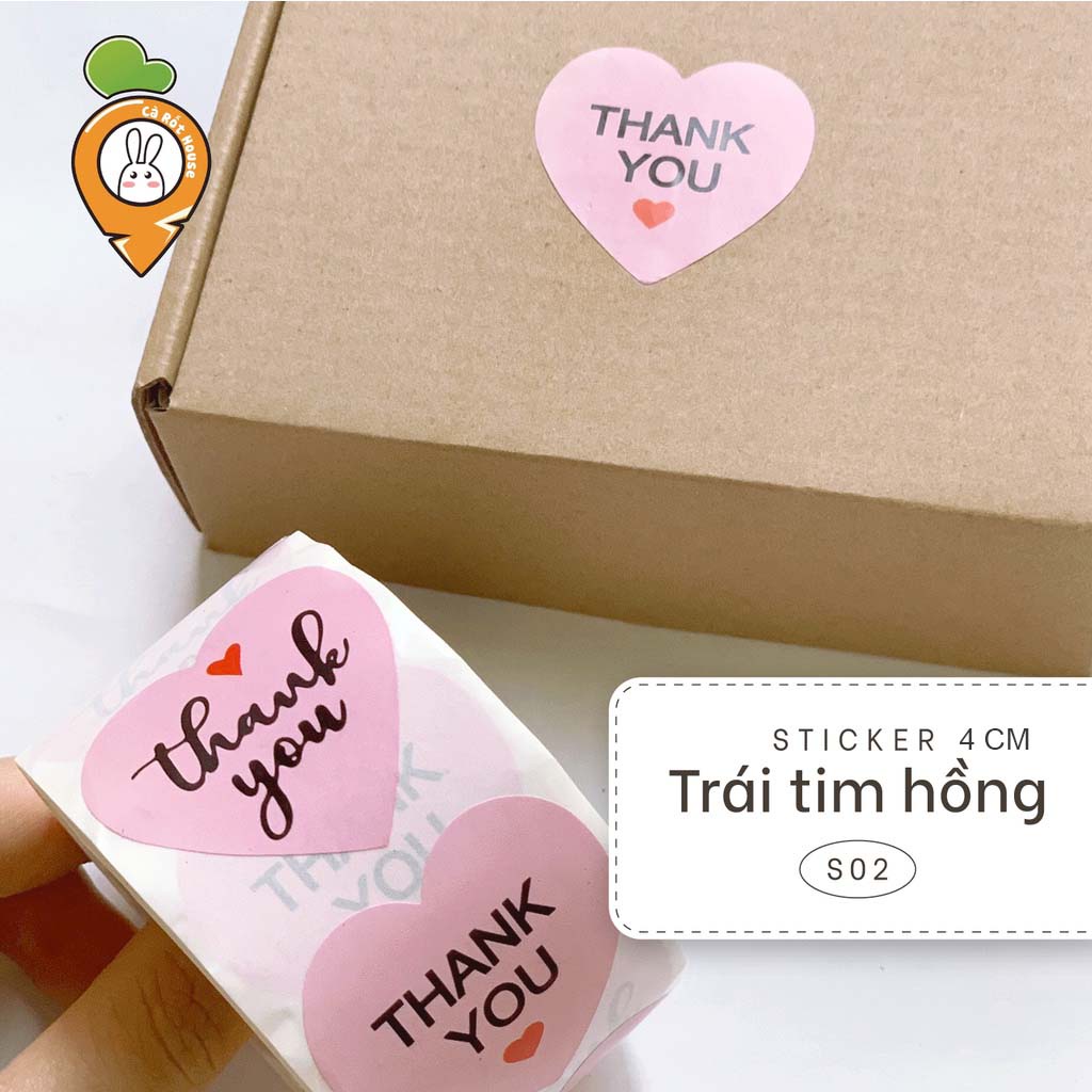 10 tem dán Sticker Thank You, Nhãn/Tem dán Cảm Ơn nhiều mẫu mã, đa dạng kích thước 2.5cm và 4cm /