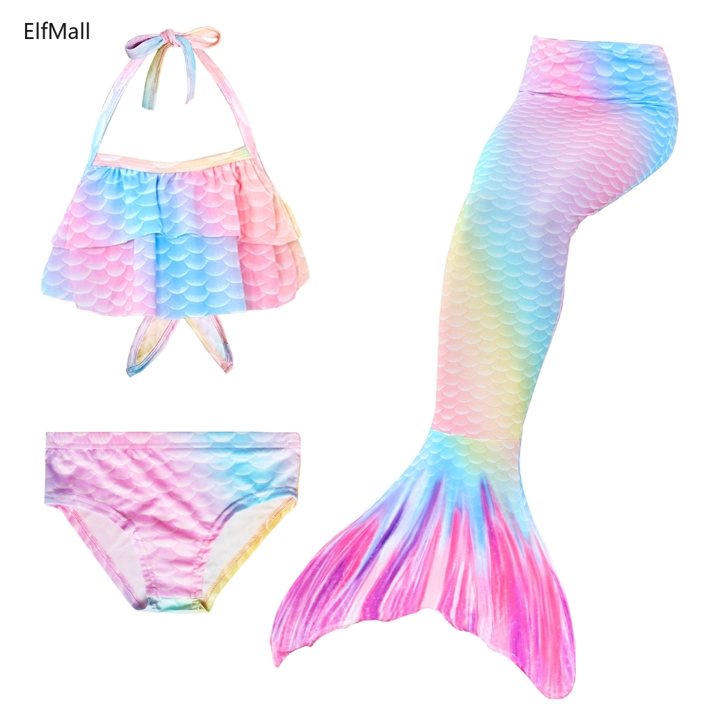 Bộ Đồ Bơi Nàng Tiên Cá Xinh Xắn Cho Bé Gái 2-10 Tuổi